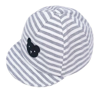 Embroidered Toddler Newborn Baby Baseball Type Stripe Soft Flat Brim Cap