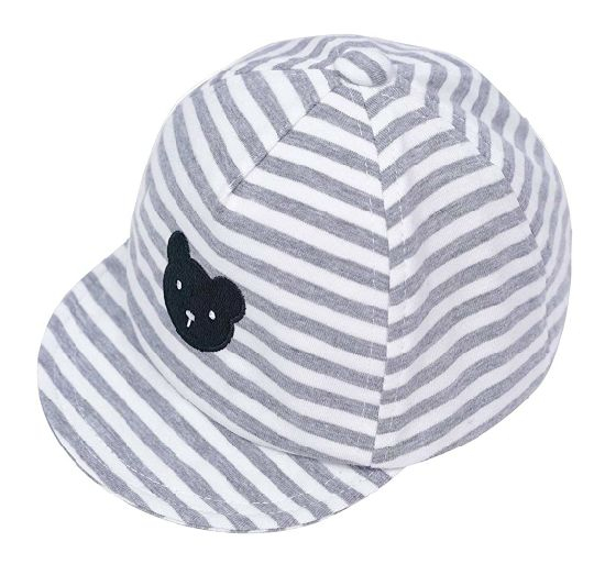 Embroidered Toddler Newborn Baby Baseball Type Stripe Soft Flat Brim Cap