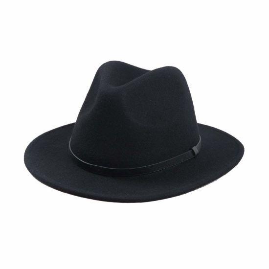 BSCI Audit Wholesale Men′s Crushable Wool Felt Outback Hat Fedora Large Brim Winter Hat