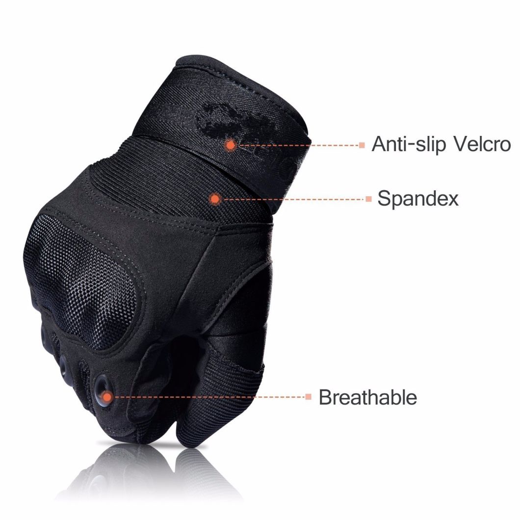 Adjustable Breathable Tactical Gloves Rubber Hard Knuckle Military Gloves