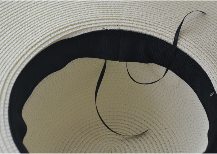 Sombrero White Lady Custom Paper Summer Wide Brim Beach Straw Hat