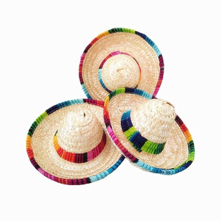 Wholesale Unisex Straw Cowboy Tequila Bottle Hat Mini Sombrero Mexican Hat