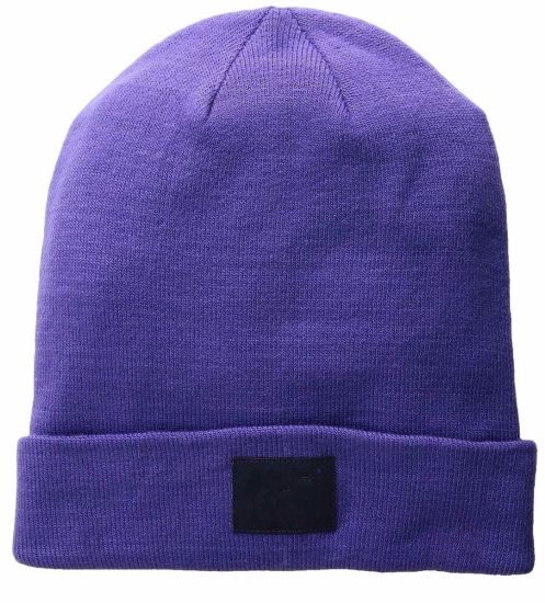 Custom Acrylic Warm Beanie Knitted Patch Wide Cuff Sample Hat