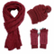 Sedex Audit 100% Acrylic Winter Fashion Warm Soft Cable Knit Hat Glove Scarf Set