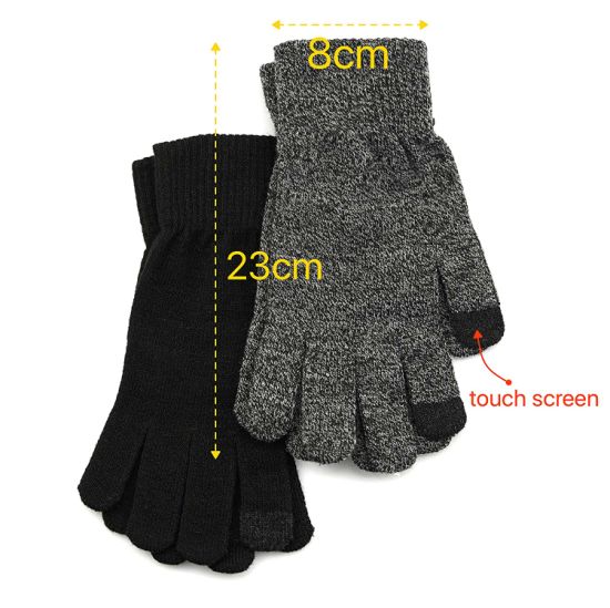 Custom Touchscreen Winter Warm Cotton Polyester Knit Gloves One Size