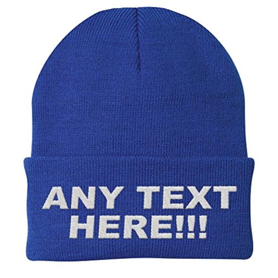 100% Acrylic Personalized Beanie Embroidered Skull Custom Knit Hat