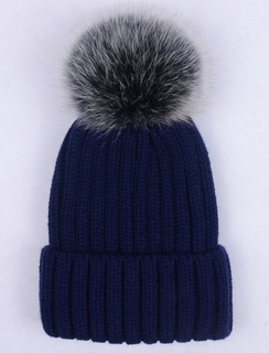 Winter Warm Beanie Knitted POM POM Hat Fur for Women