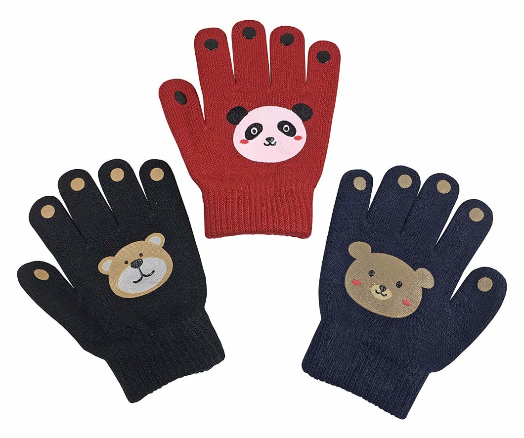 Acrylic Touchscreen Winter Warm Magic Stretch Knit Gloves Kids Gloves