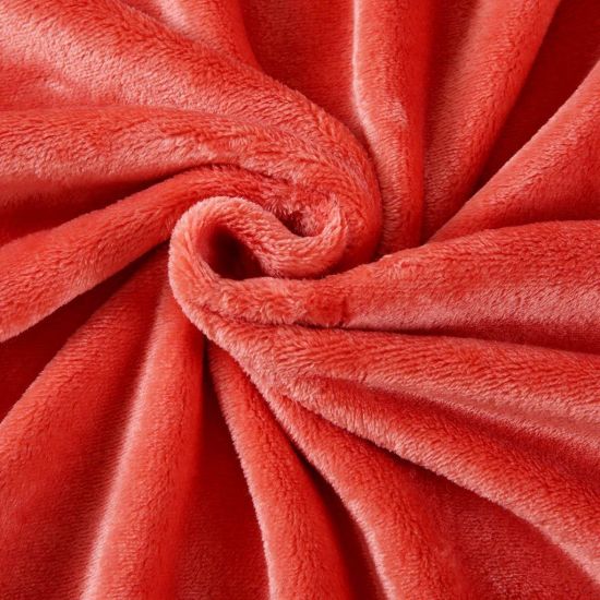 Breathable Polyester Flannel Fleece Cozy Plush Fuzzy Throw Coral Blanket