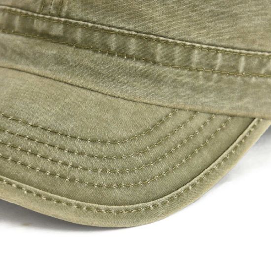 Adjustable Cadet Army Hat Vintage Cap Washed Cotton Military Cap