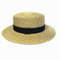Lady Summer Panama Flat Top Straw Boater Hat with Ribbon