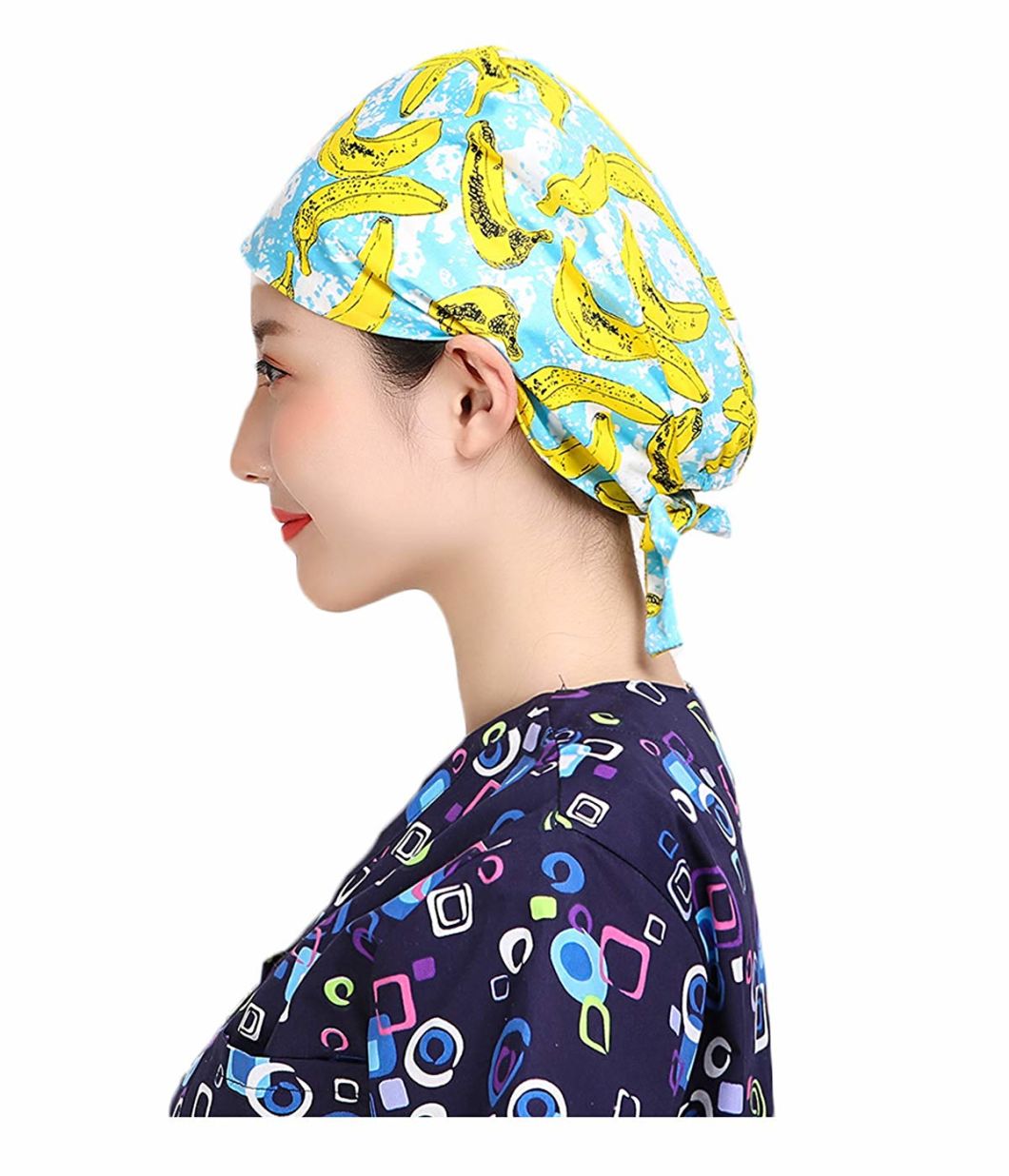 Wholesale 100% Cotton Adjustable Cord Breathable Spacious Scrub Hat