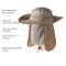 Nylon Sun Protection Summer Outdoor Fishing Hat with Neck Flap