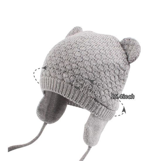 Wholesale Winter Warm Bear Toddler Earflap Beanie Knitted for Baby Hat Cute