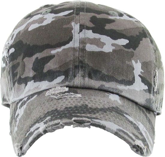 BSCI Audit Adjustable Vintage Washed Distressed Cotton Camo Trucker Cap