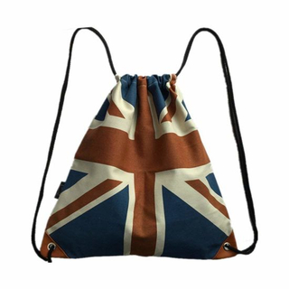 Sedex Audit Wholesale Custom Man Women Flag Pattern Hemp Drawstring Bag with Durable Canvas and Cotton for Gym Sports Books Small Laptop