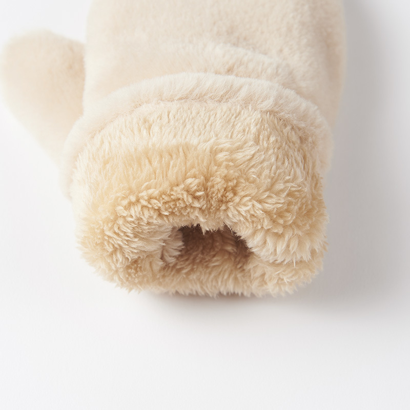 Women Ladies Thick Winter Acrylic Cute Riding Full-Finger Gloves with String