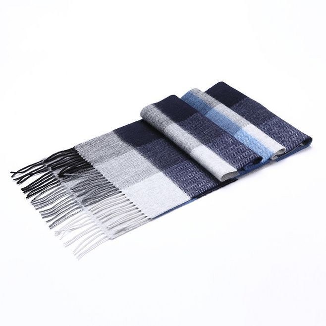 BSCI Audit Woven Long Classic Plaid Elegant Winter Warm 100% Wool Scarf