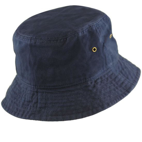 Cotton Packable Travel Bucket Man Summer Hat with Ventilation Eyelets
