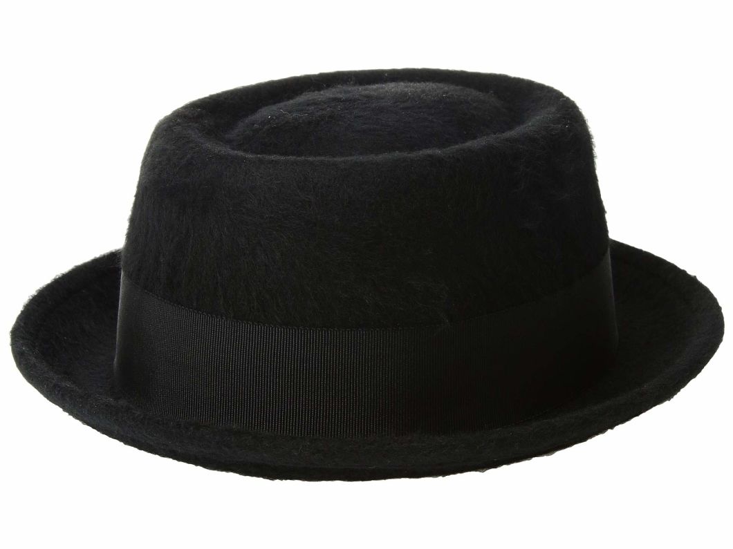 Brushed Wool Grosgrain Ribbon Hatband Bowler Hat with Short Brim