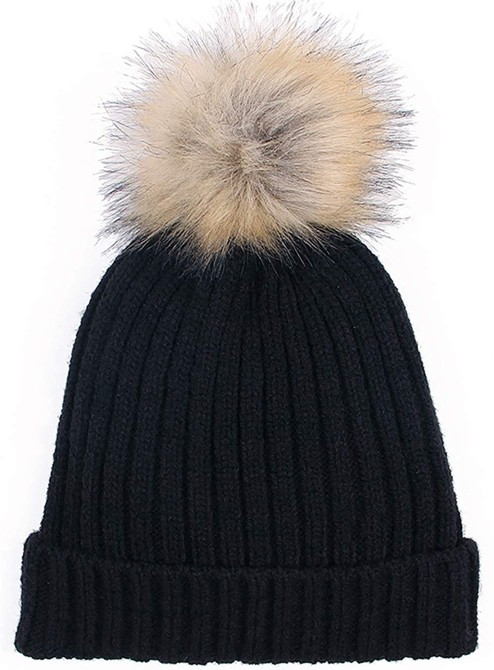 Acrylic Unisex Winter Warm Chunky Slouchy Beanie Knit Hat Woman Sex with POM POM