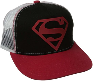 BSCI Audit Adjustable Superman Patch Rubber Snapback Cap with Mesh