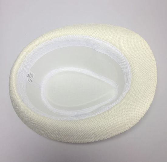 Paper Straw White Custom Panama Chapeau Men′s Sombrero Fedora Hat with Ribbon
