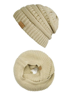 Acrylic Winter Warm Beanie Knitted Wholesale Hat and Scarf Sets