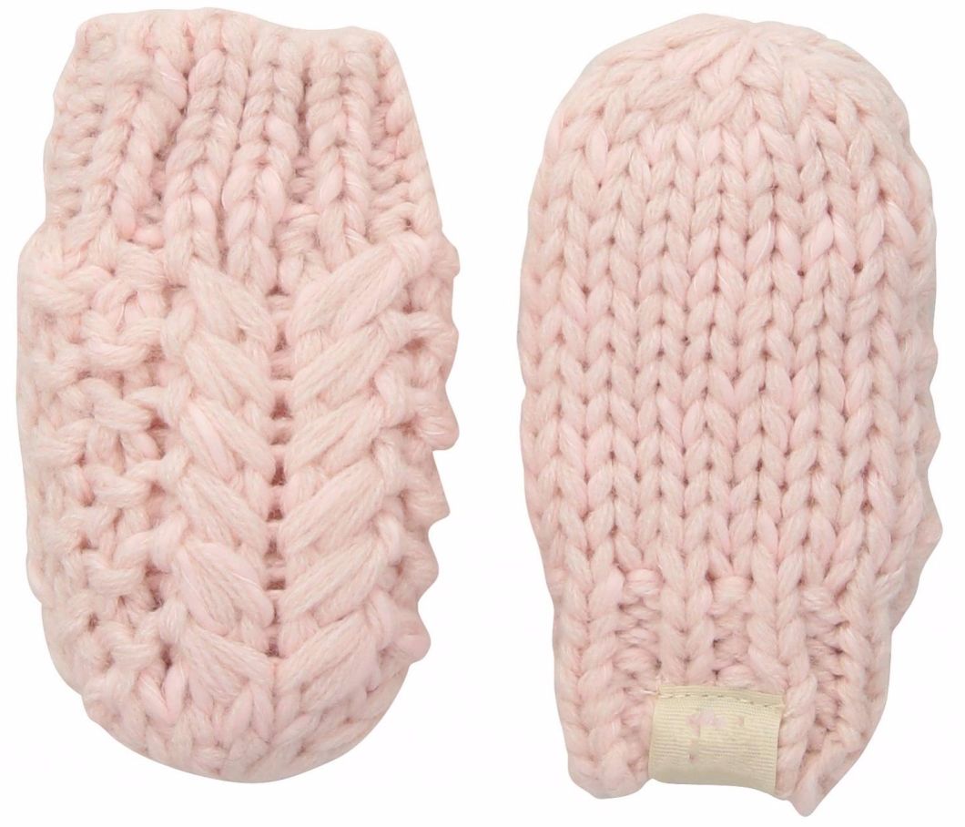 100% Acrylic Winter Warn Toddler Kid Ribbed Cuffs Micro-Fleece Lining Knit Baby Gloves