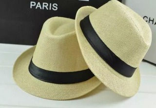 Custom Straw Paper Basic Fedora Hat Summer Beach Hat