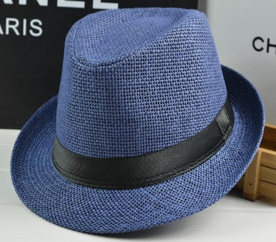 Custom Straw Paper Basic Fedora Hat Summer Beach Hat