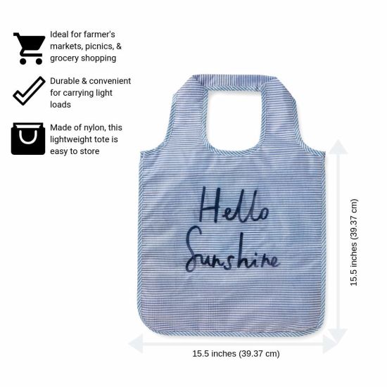 Custom Lightweight Reusable Nylon Shopping Tote Bag with Designed Print
