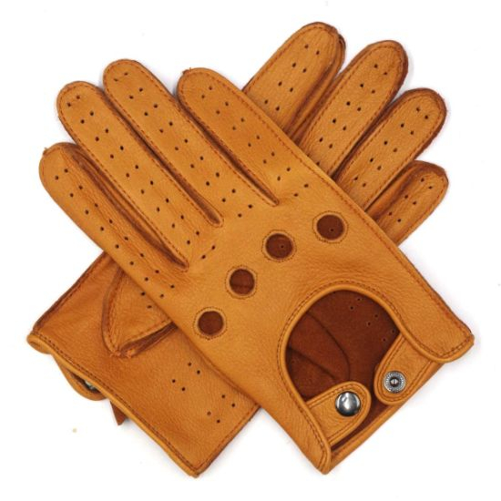 Mens Leather Driving Gloves with 100% Soft Shell Italian Deerskin