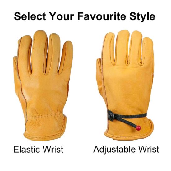 Full Cowhide Leather Flexible Durable Stretchable Tough Working Leather Glove