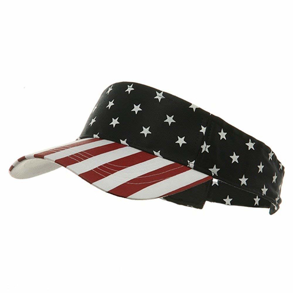 BSCI Audit 100% Cotton Adjustable USA Flag USA Star Stripe Print Visor