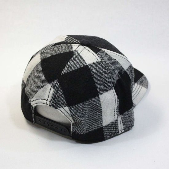 Fashion Baseball Cap Wool Blend Plaid Adjustable Snapback Cap Customized for Man Women