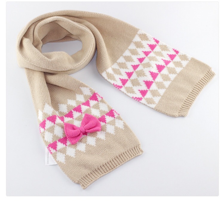 Custom Acrylic Embroidery Lovely Soft Knit Hat Glove Scarf Set