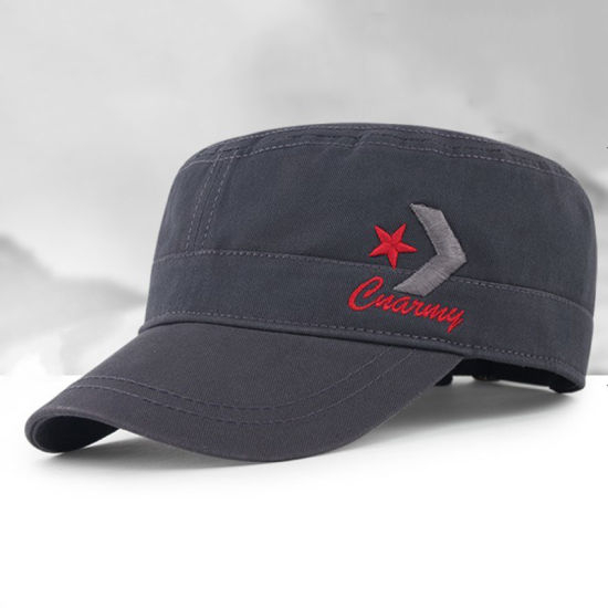 Embroidered Badge Fitted Tactical Flat Top Cotton Beret Army Military Cap