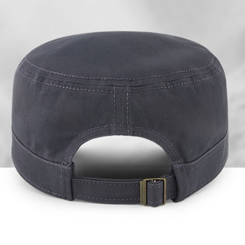 Embroidered Badge Fitted Tactical Flat Top Cotton Beret Army Military Cap