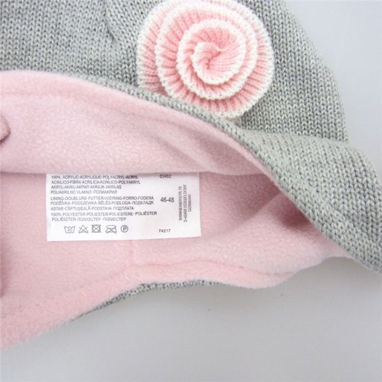 Fashion Acrylic Winter Hats Baby Girl Beanie with Ear Flap