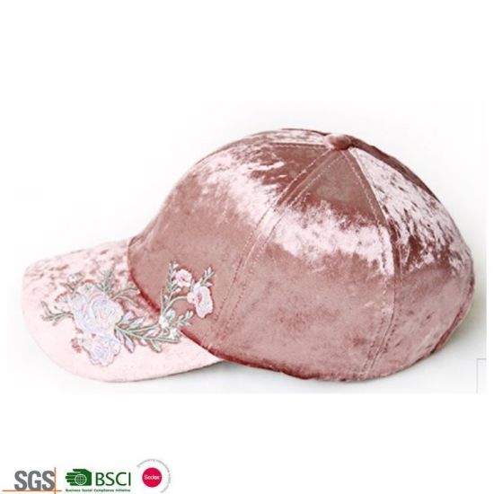 Adjustable Fashion Custom Pink 100% Polyester Pleuche Activities Women′s Baseball Cap