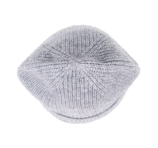 Gray Plain Merino Wool Knit Slouch Custom Beanie Winter Hat