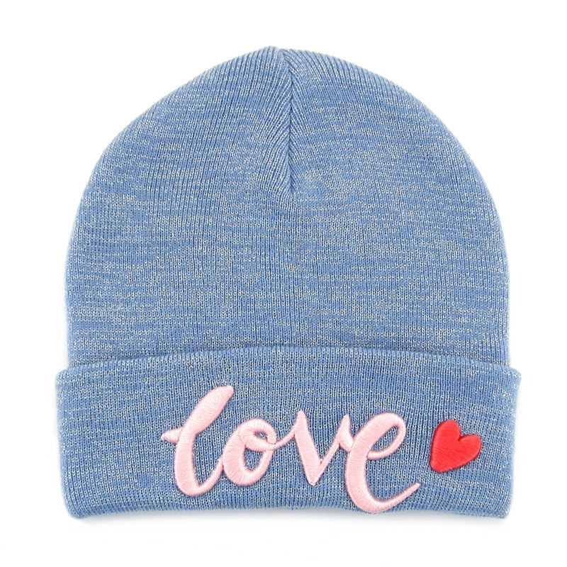 Acrylic 3 D Embroidery Sport Winter Knitted Hat Custom Warm Ski Cap Solid Color Beanie Hats