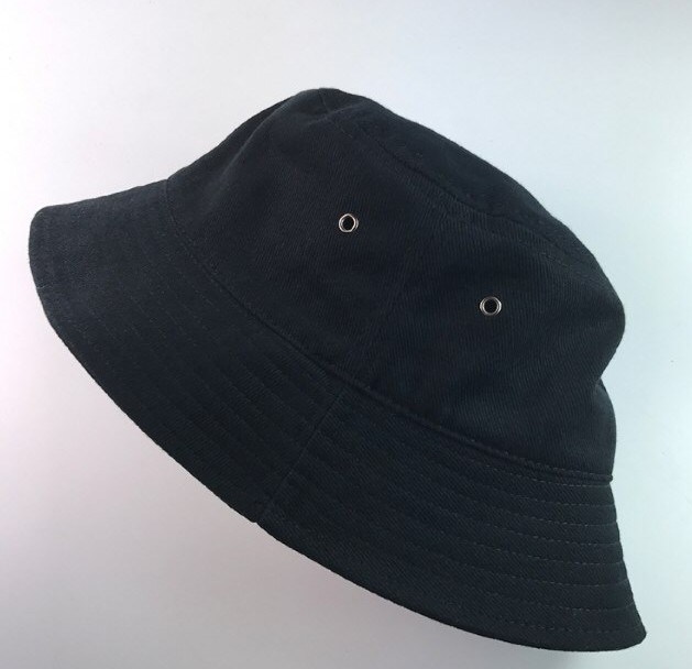 Custom Downturned Brim Folding Cotton Black Plain Bucket Hat