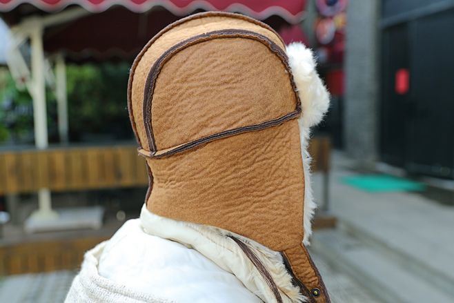Russian Winter Earflaps Lamb Fur Leather Trooper Hat Australian Shearling Sheepskin Ushanka Trapper Hat
