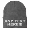 100% Acrylic Knitted Custom Beanie Hat with Designed Embroidered Logo