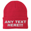 100% Acrylic Knitted Custom Beanie Hat with Designed Embroidered Logo