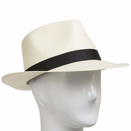 Classic Fedora Straw Hat Panama with Removable Exotic Feather