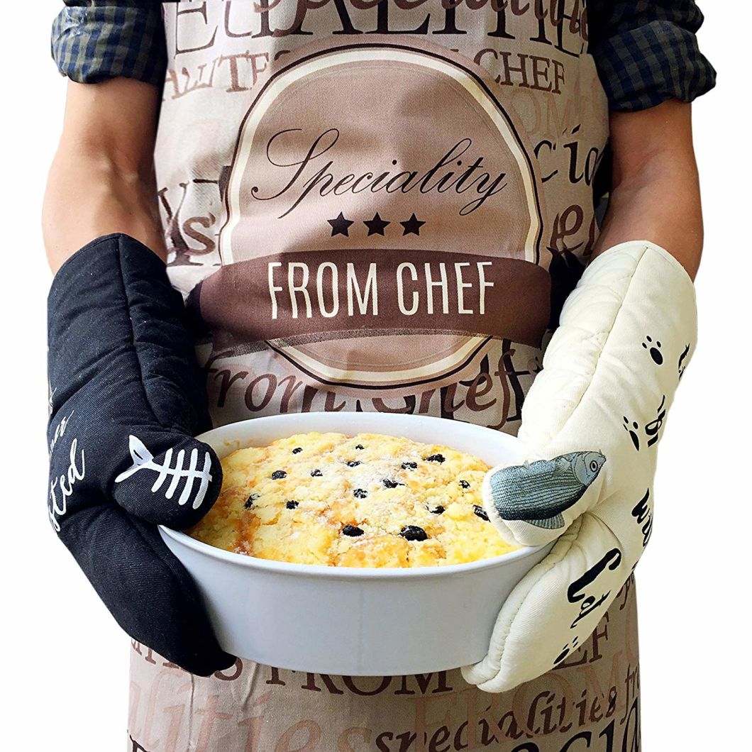 Resistant Cooking Glove Hand Protection 100% Cotton Lining Kitchen Gloves