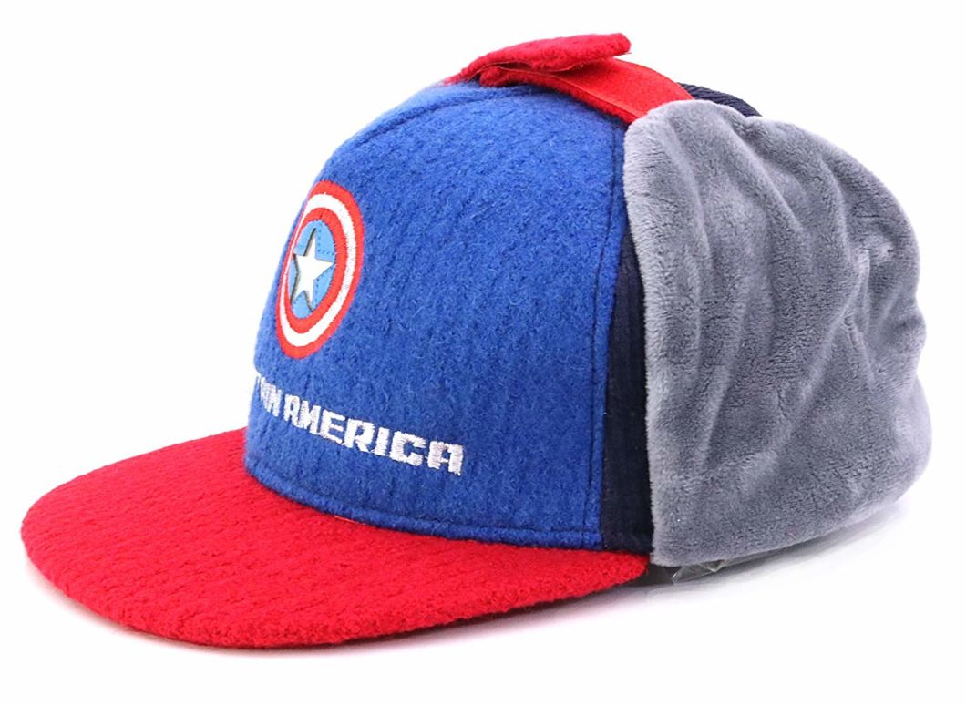 Children Fashion Winter Multi Earflaps Wool Embroidered Snapback Kid Caps Customized